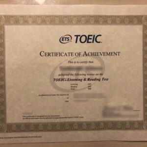 Registered TOEIC Certificate